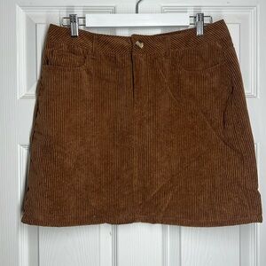NWT Brown Corduroy Mini Skirt